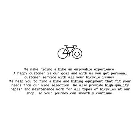 Bicyclean Helsinki -casen arvoteksti, jonka yläpuolella on Luma Creativen suunnittelema leikkisä, hymynaamainen polkupyörälogo valkoisella taustalla.