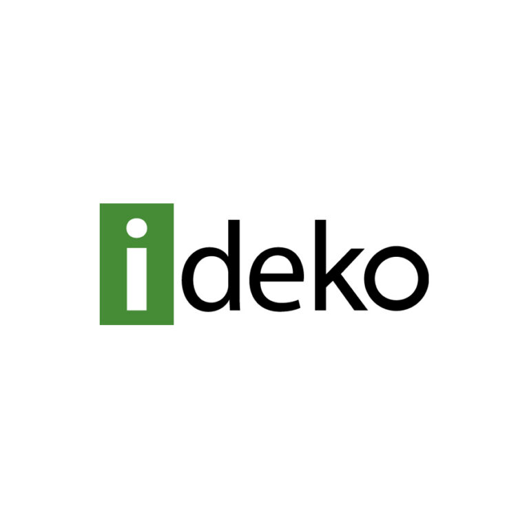 Idekon logo vaalealla taustalla
