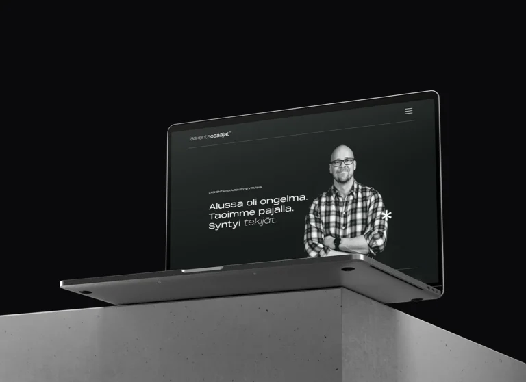Luma Creativen suunnittelema desktop verkkosivusto mockup Laskentaosaajat asiakkaalle.