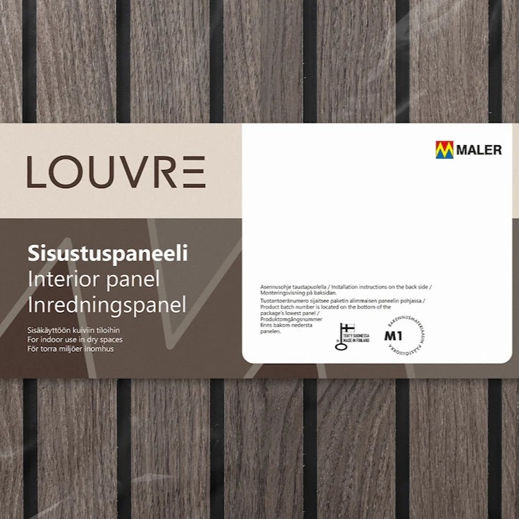 Maler Pakkausetiketti Louvre, Luma Creativen suunnittelema.
