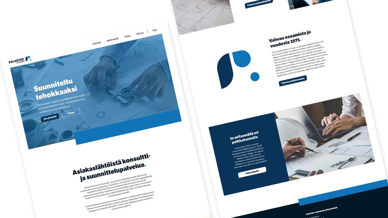 Polartekin WordPress-verkkosivujen layout