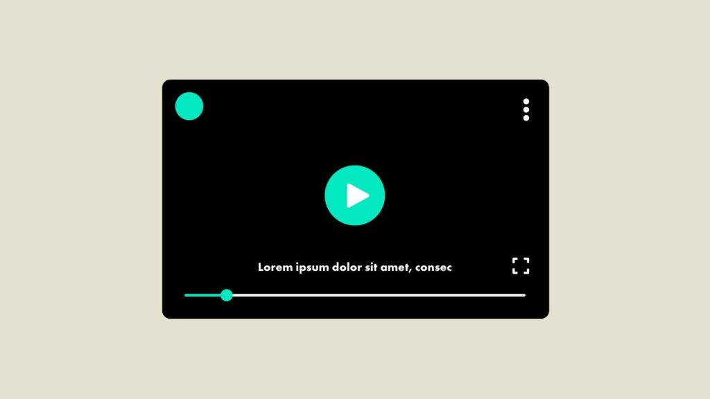 Luma Creativen graafinen havainnekuva videosoittimesta vaalealla taustalla. Kuvitus visualisoi videoiden saavutettavuutta ja tekstityksen merkitystä digitaalisessa sisällöntuotannossa Luma Creativen brändiväreillä.