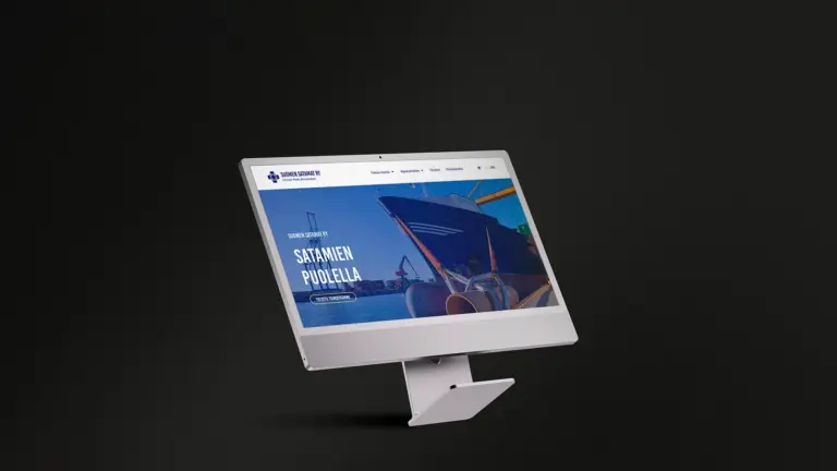Luma Creativen toteuttama Suomen Satamat ry verkkosivuston työpöytänäkymä.